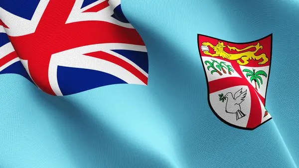 Bandera Fiyi Ondeando Bucle Bandera Realista Fiji Con Textura Tela — Foto de Stock