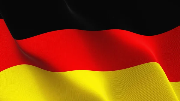 Germany flag waving loop. German realistic flag with fabric texture blowing on wind.