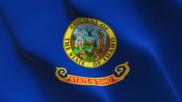 Idaho State Vlag Zwaaien Lus Verenigde Staten Idaho Realistisch Vlag — Stockfoto