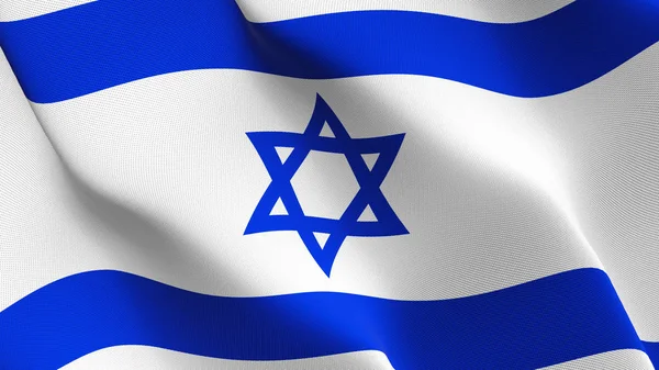 Israel Flag Waving Loop Israeli Realistic Flag Fabric Texture Blowing — Stock Photo, Image