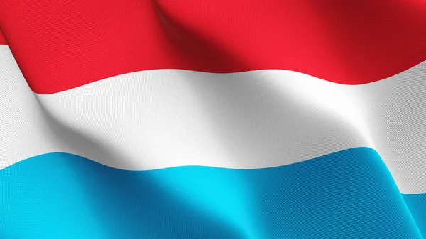 Luxembourg Flag Waving Loop Luxembourgish Realistic Flag Fabric Texture Blowing — Stock Photo, Image