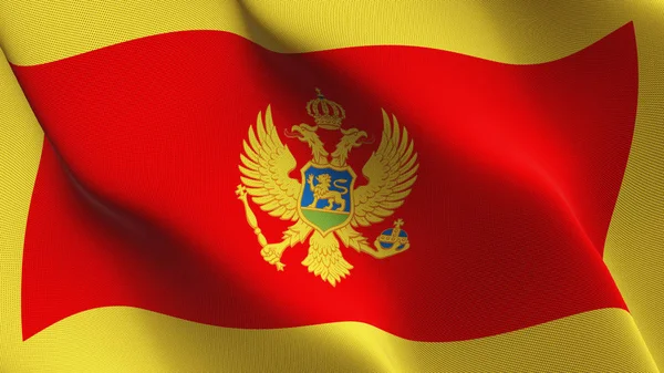 Bandera Montenegro Ondeando Bucle Bandera Realista Montenegrina Con Textura Tela — Foto de Stock