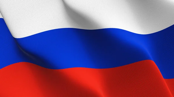 ロシア国旗を振ってループ 風の吹いている手触りの生地とロシアの現実的なフラグ — ストック写真