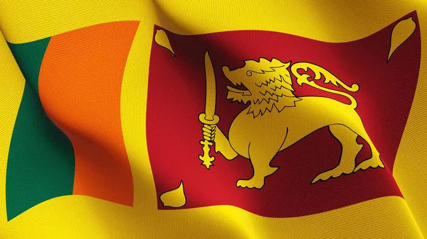 Sri Lanka Vlag Zwaaien Lus Sri Lankaanse Realistisch Vlag Met — Stockfoto