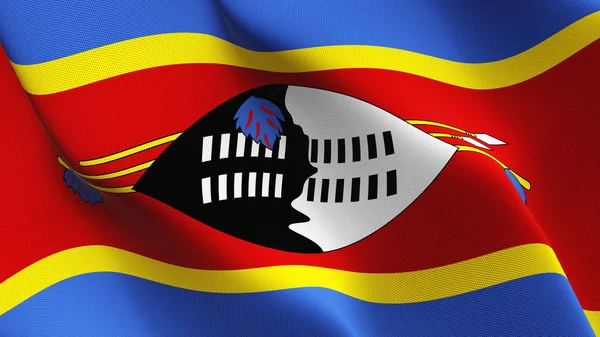 Swaziland Vlag Zwaaien Lus Swazi Realistisch Vlag Met Textuur Van — Stockfoto