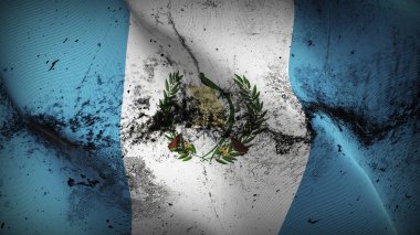 Guatemala grunge bayrak sallayarak döngü. Guatemala kirli gerçekçi bayrak kumaş dokulu üzerinde rüzgar esiyor.