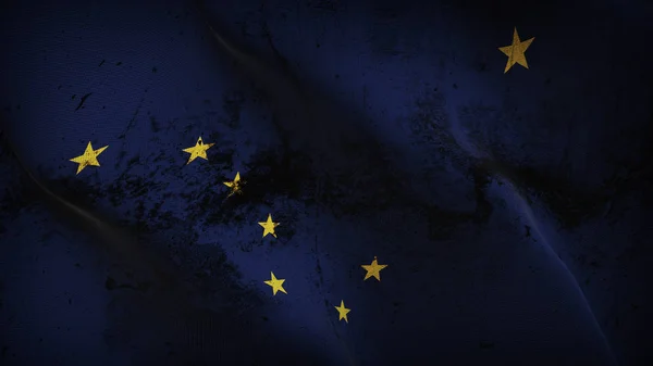 Alaska State Grunge Flagga Vajande Loop Förenta Staterna Alaska Smutsiga — Stockfoto