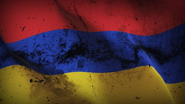 Armenië Grunge Vlag Zwaaien Lus Armeense Vuile Realistisch Vlag Met — Stockfoto