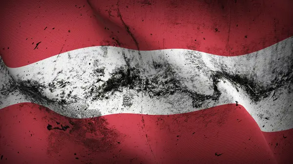 Österrike Grunge Flagga Vajande Loop Österrikiska Smutsiga Realistiska Flagga Med — Stockfoto