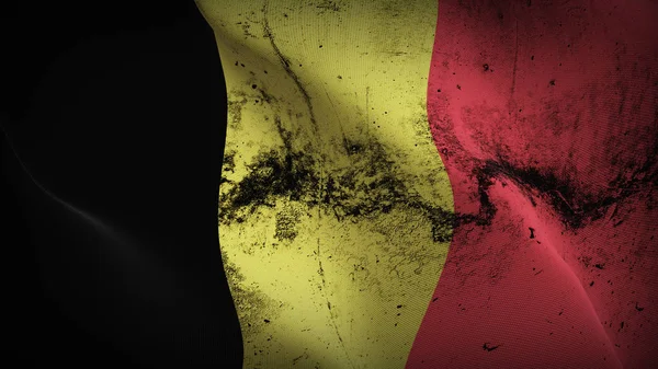 Belgio Grunge Flag Sventola Loop Bandiera Belga Sporca Realistica Con — Foto Stock