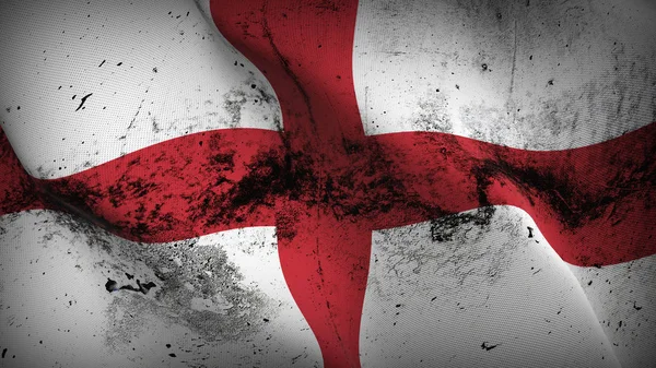 Англия Размахивает Флагами Английский Грязный Реалистичный Флаг Текстурой Ткани Дующей — стоковое фото