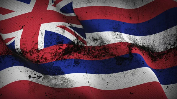 Hawái State Grunge Flag Waving Loop Estados Unidos América Hawai — Foto de Stock