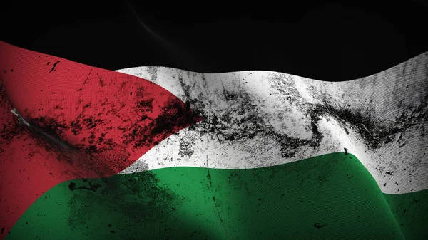 Jordan Grunge Flag Waving Loop Jordanian Dirty Realistic Flag Fabric — Stock Photo, Image