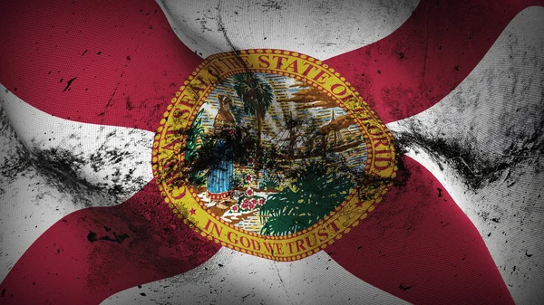 Florida State Grunge Flag Waving Loop United States America Florida — Stock Photo, Image
