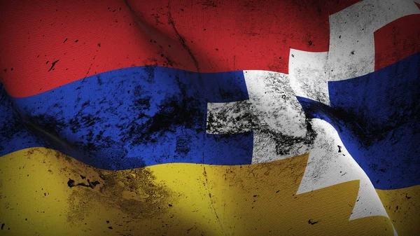 Hegyi Karabah Grunge Zászlót Lengetve Hurok Hegyi Karabah Piszkos Reális — Stock Fotó