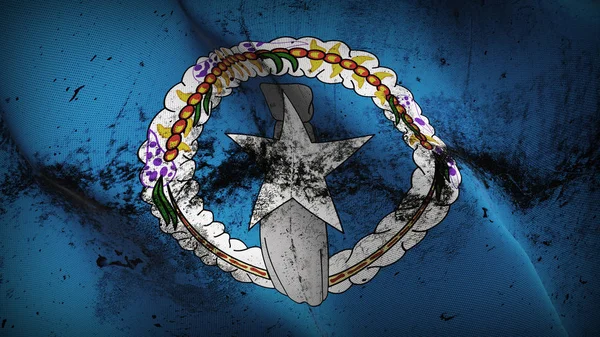 Northern Mariana Islands Nas Państwo Grunge Pętli Macha Flagą Mariany — Zdjęcie stockowe
