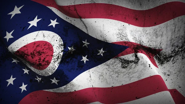 Staat Van Ohio Ons Grunge Vlag Zwaaien Lus Verenigde Staten — Stockfoto