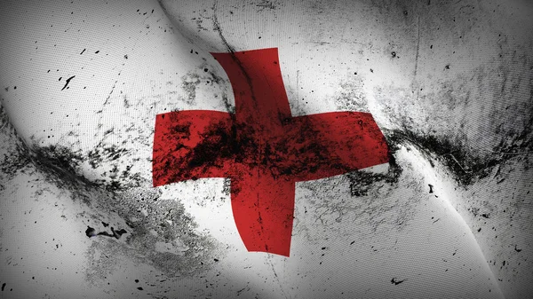 Международный Комитет Гранж Флага Красного Креста Размахивает Петлей Международный Комитет — стоковое фото
