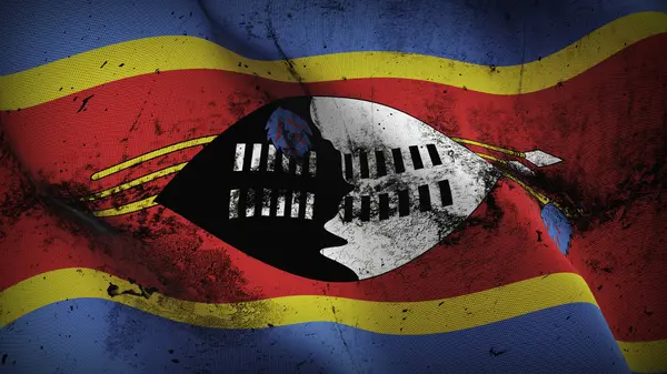 Swaziland Grunge Vlag Zwaaien Lus Swazi Vuil Realistisch Vlag Met — Stockfoto