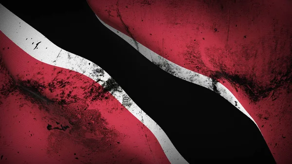 Trinidad ve Tobago grunge bayrak sallayarak döngü. Trinidad ve Tobago kirli gerçekçi bayrak kumaş dokulu üzerinde rüzgar esiyor.