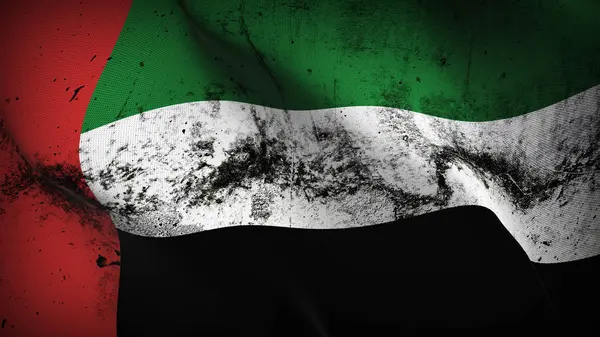 United Arab Emirates Grunge Flag Waving Loop Emirati Dirty Realistic — Stock Photo, Image