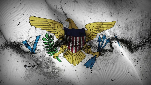 Американские Виргинские Острова Сша Гранж Флаг Размахивает Петлей Виргинские Острова — стоковое фото