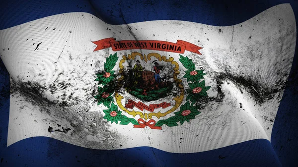 West Virginia State Grunge Flag Waving Loop Estados Unidos América — Foto de Stock