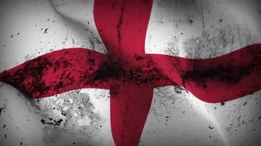 İngiltere bayrak sallama döngüsü. Rüzgarda dalgalanan İngiliz kirli bayrağı.