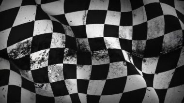 Bitiş çizgisi grunge bayrağı dalgalanması. Bitiş çizgisi rüzgarda dalgalanan kirli bayrak..