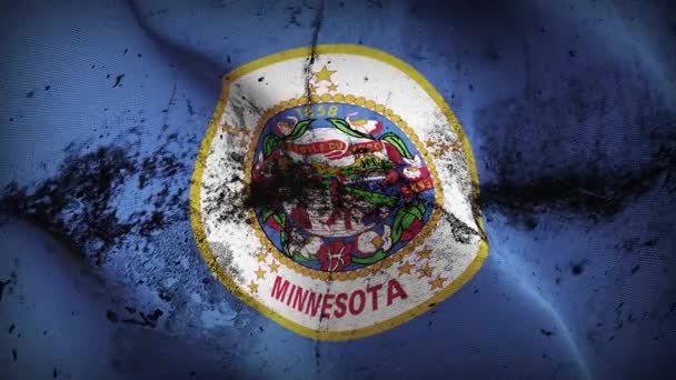 Minnesota State Grunge Zászló Lengő Hurok Amerikai Egyesült Államok Minnesota — Stock videók