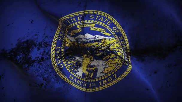 Nebraska Eua Estado Grunge Bandeira Acenando Loop Estados Unidos América — Vídeo de Stock