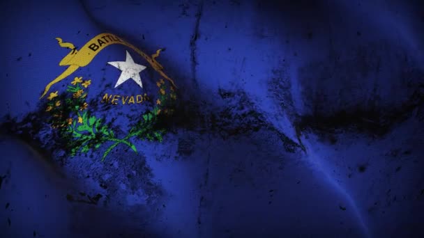 Νεβάδα State Grunge Σημαία Κυματίζει Βρόχο Ηνωμένες Πολιτείες Της Αμερικής — Αρχείο Βίντεο