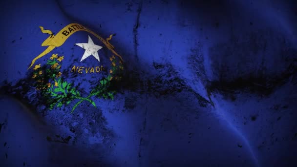 Nevada États Unis Drapeau Grunge Agitant Boucle États Unis Amérique — Video