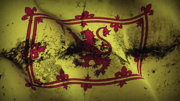 Βασιλικό Πανό Της Σκωτίας Κυματίζει Βρόχο Royal Banner Της Σκωτίας — Αρχείο Βίντεο