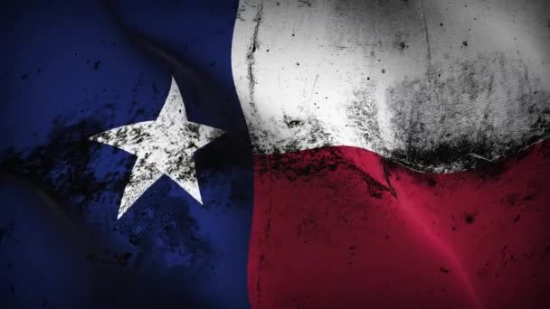 Texas Eua Estado Grunge Bandeira Acenando Loop Estados Unidos América — Vídeo de Stock