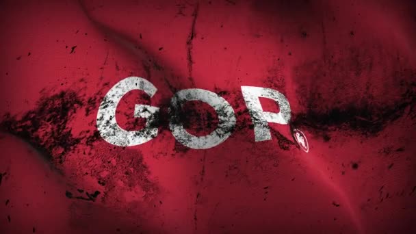 Americké Republikánské Gop Logo Grunge Flag Mává Smyčkou Americký Republikán — Stock video