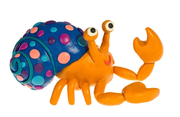 Funny plasticine Hermit crab — Stock Photo, Image