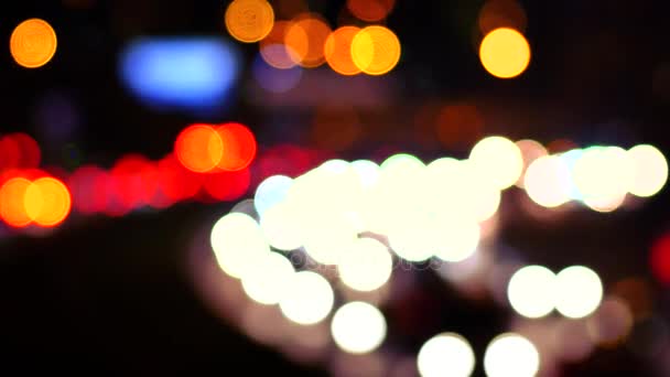 Traffic Jam on the streets of Warsaw. Evening view of the big city street. — Stock Video