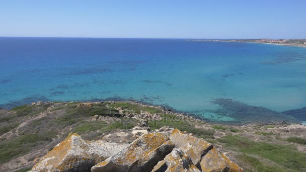 Coastline sul San Giovanni di Sinis, Sardegna . — Video Stock