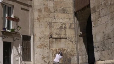 Cagliari, Sardunya fil kulede. UHD görüntüleri 
