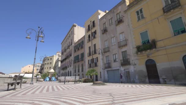 Panorama miasta Cagliari, Sardynia. Materiał filmowy UHD. — Wideo stockowe