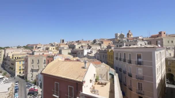 Panorama z Cagliari, Sardinie. UHD záběry. — Stock video