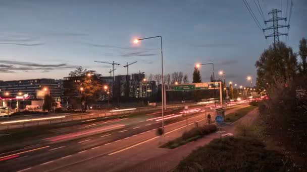 Streets of Warsaw time lapse. — Stock Video