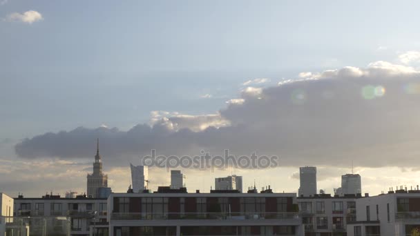 Panorama van warsaw. — Stockvideo