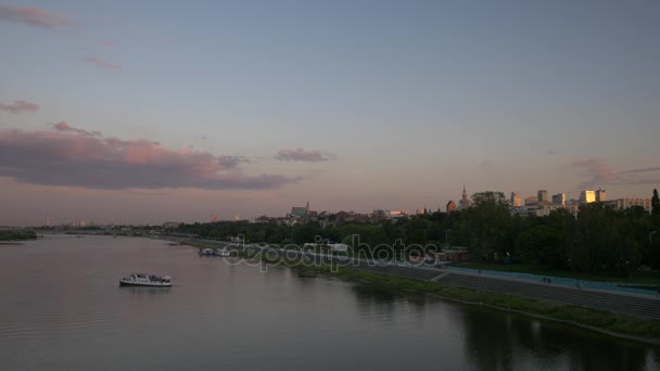 Paesaggio urbano di Varsavia . — Video Stock