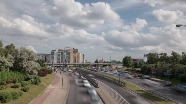 Strade di Varsavia durante le ore di punta . — Video Stock