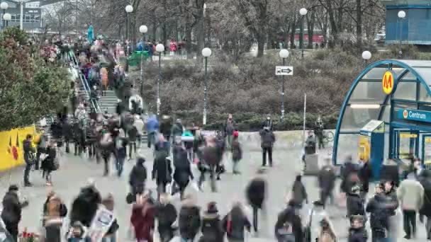 4 k tijd lapse beelden. Stadsgezicht van Warschau. — Stockvideo