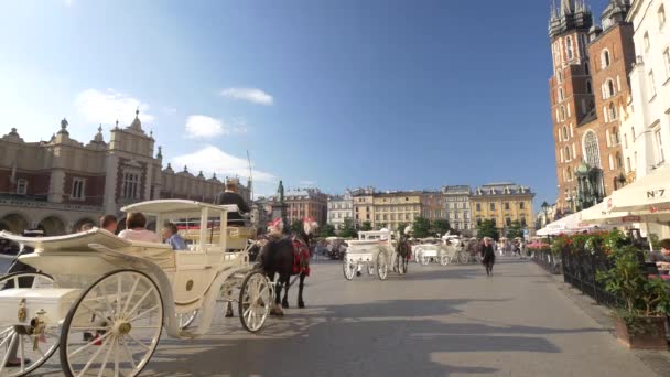 Place du marché de Cracovie pendant l'été — Video