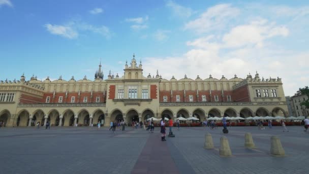 Краків ринку квадратних протягом літа. — стокове відео