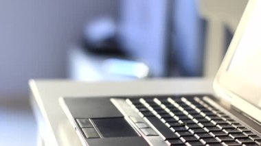 Laptop klavyesinde yazan kişi.